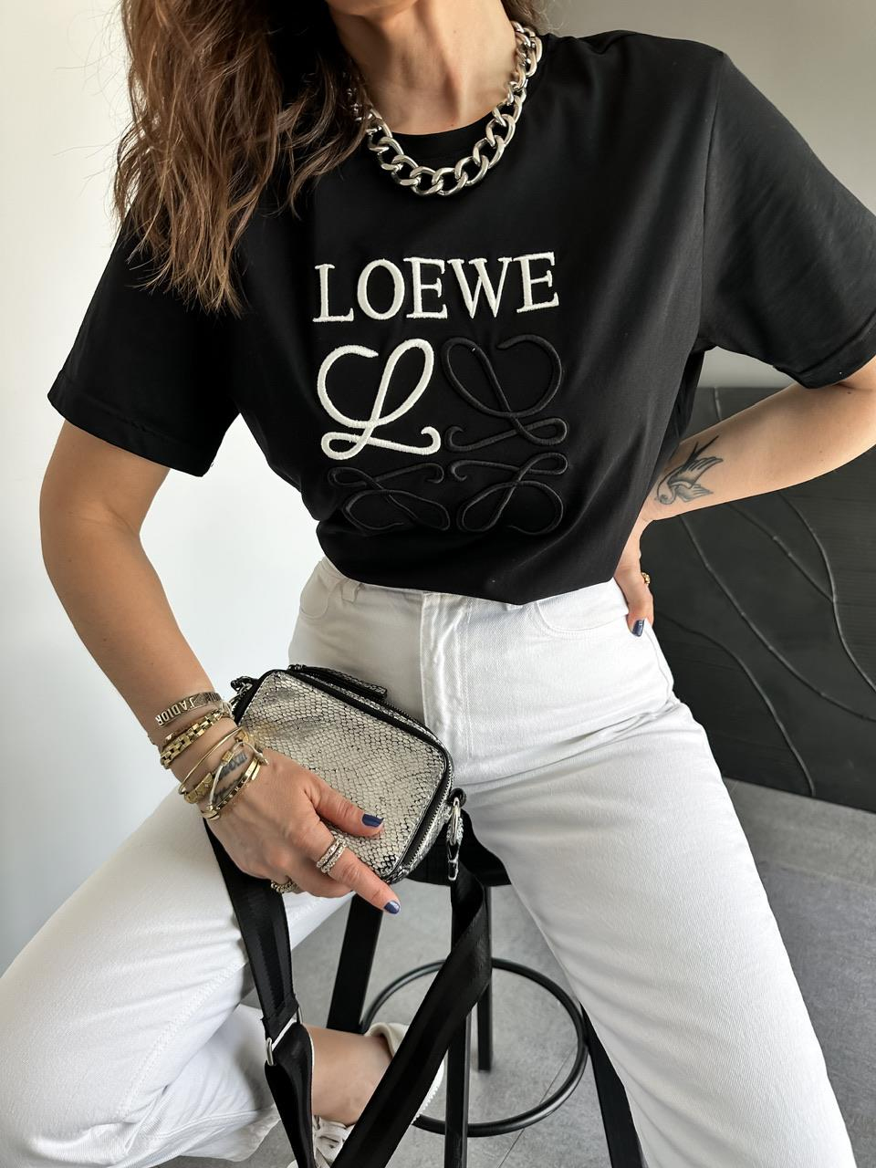 Siyah Loewe Nakışlı Tshirt