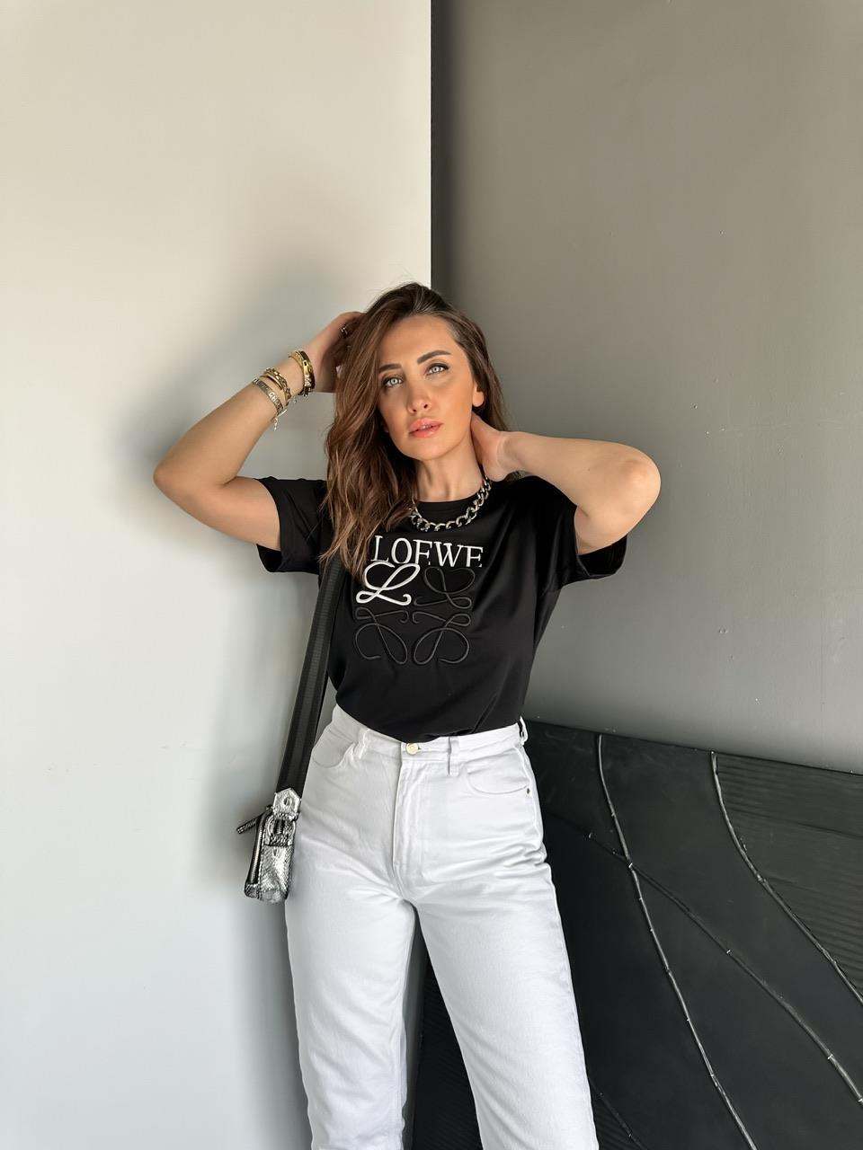 Siyah Loewe Nakışlı Tshirt