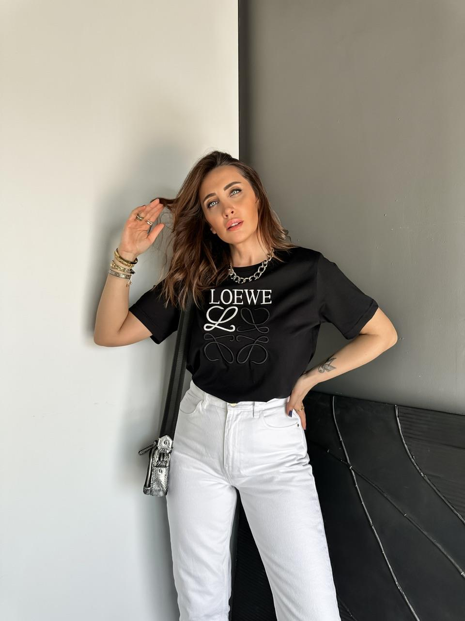 Siyah Loewe Nakışlı Tshirt