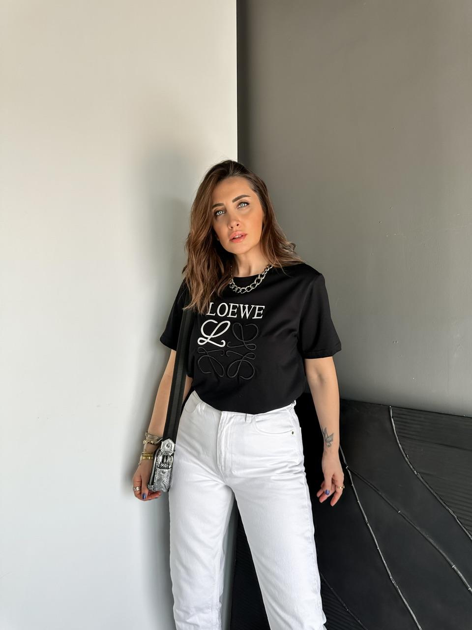 Siyah Loewe Nakışlı Tshirt