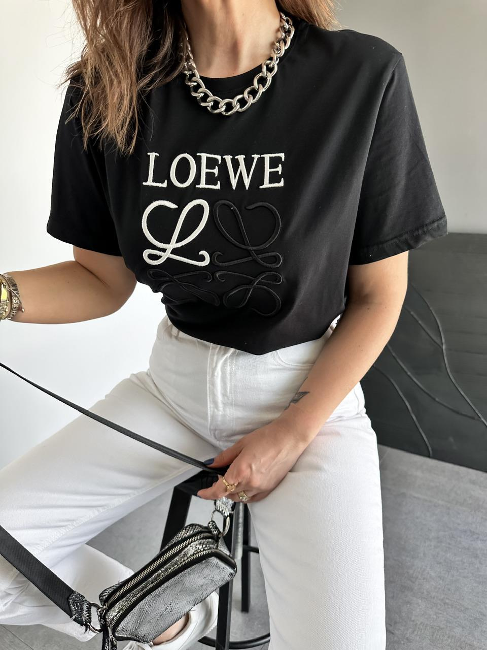Siyah Loewe Nakışlı Tshirt