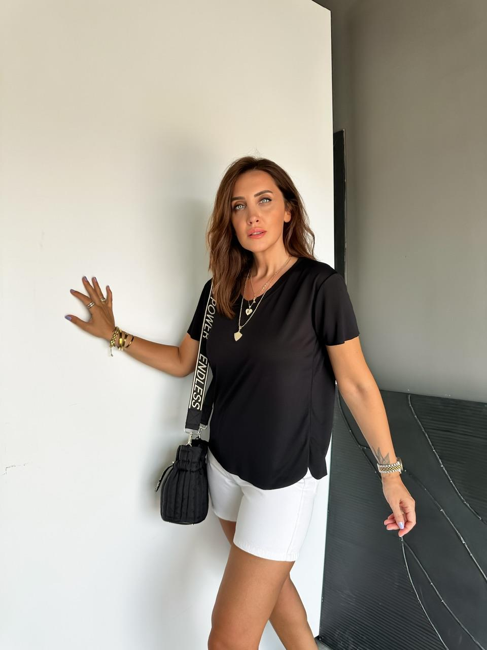Siyah Orijinal Pamuk Tshirt