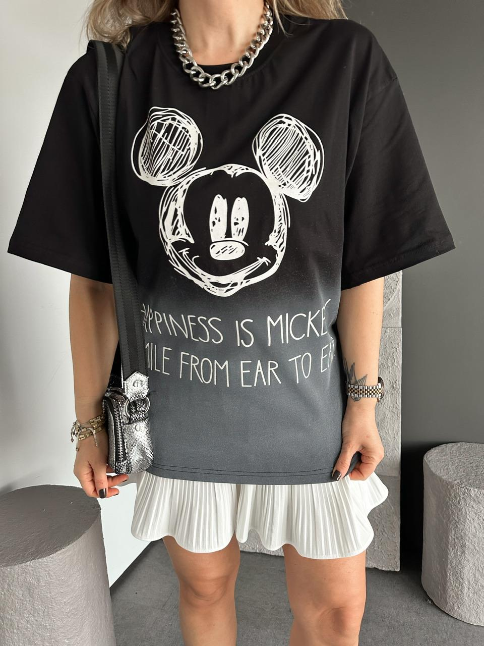 Siyah Renk Geçişli Mickey Tshirt