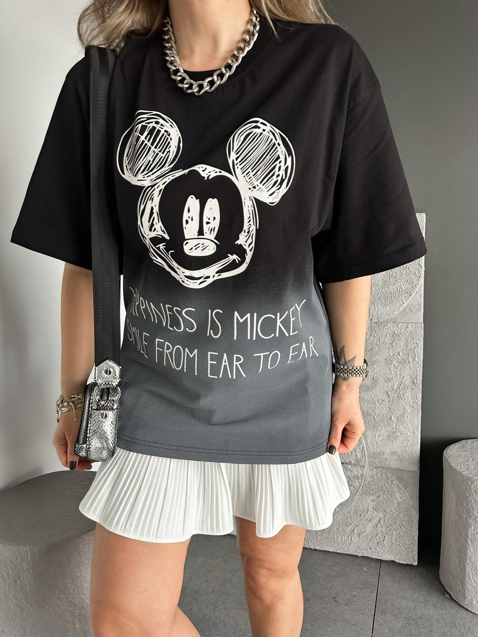 Siyah Renk Geçişli Mickey Tshirt