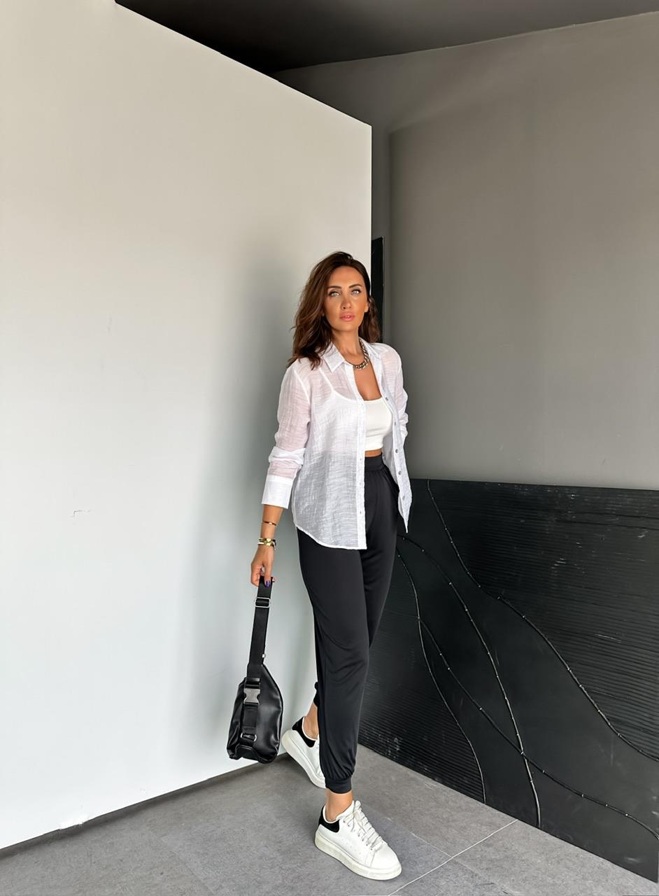 Siyah Şalvar Model Likralı Pantolon