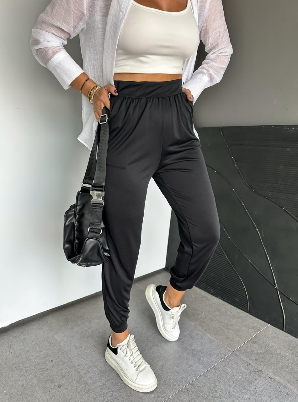 Siyah Şalvar Model Likralı Pantolon