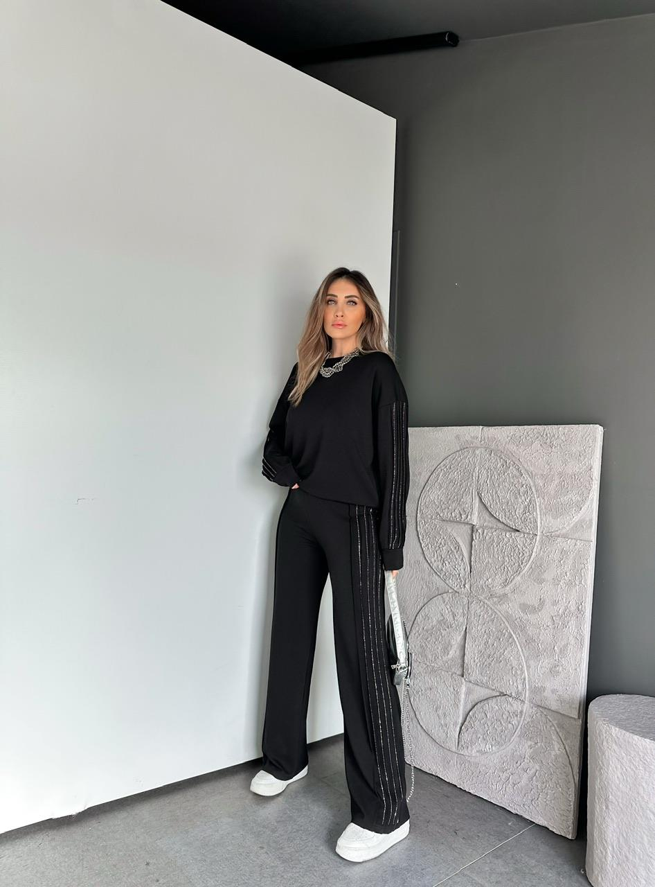 Siyah Sıra Taşlı Biyeli Modal Takım