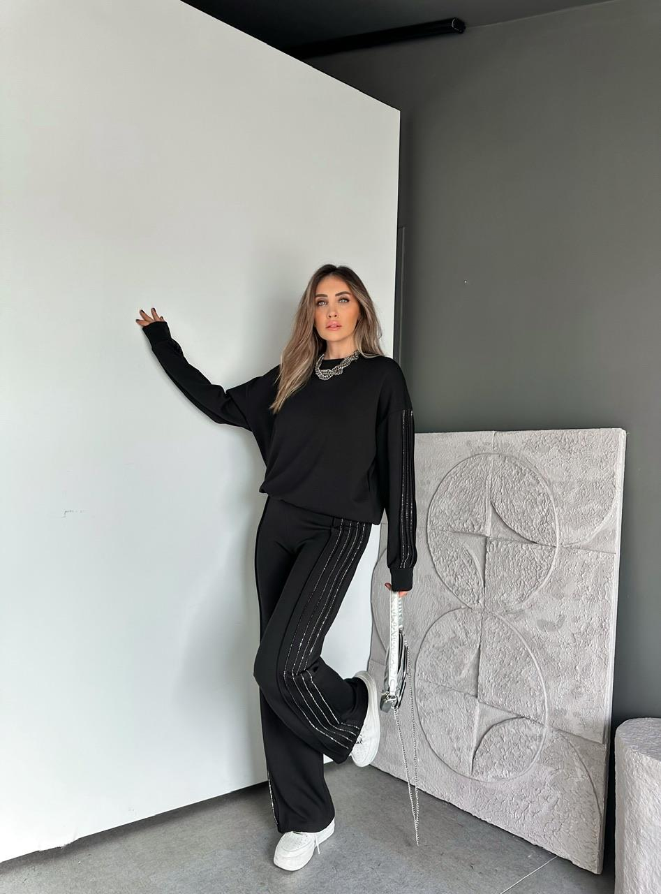 Siyah Sıra Taşlı Biyeli Modal Takım