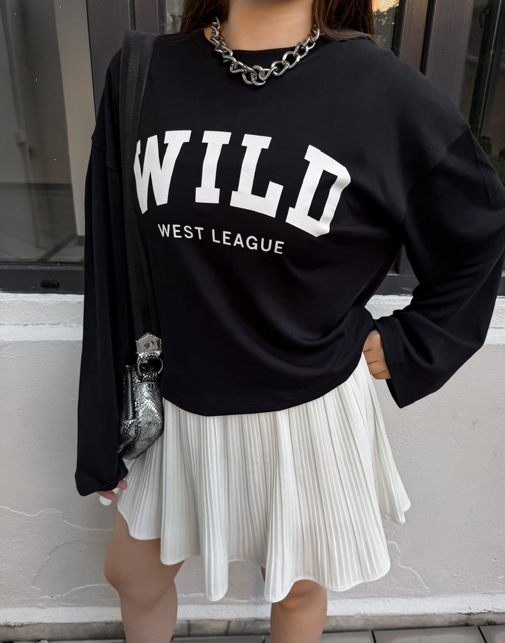 Siyah Wild West Modal Sweatshirt