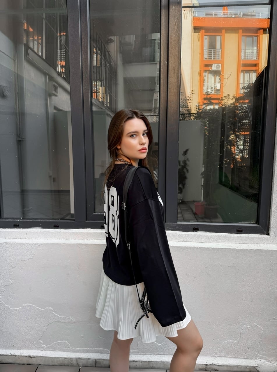 Siyah Wild West Modal Sweatshirt