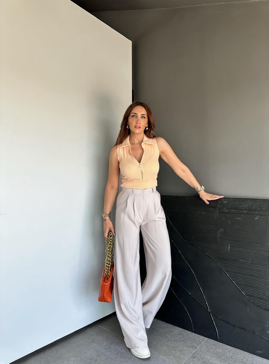 Somon Fermuarlı Polo Yaka Body
