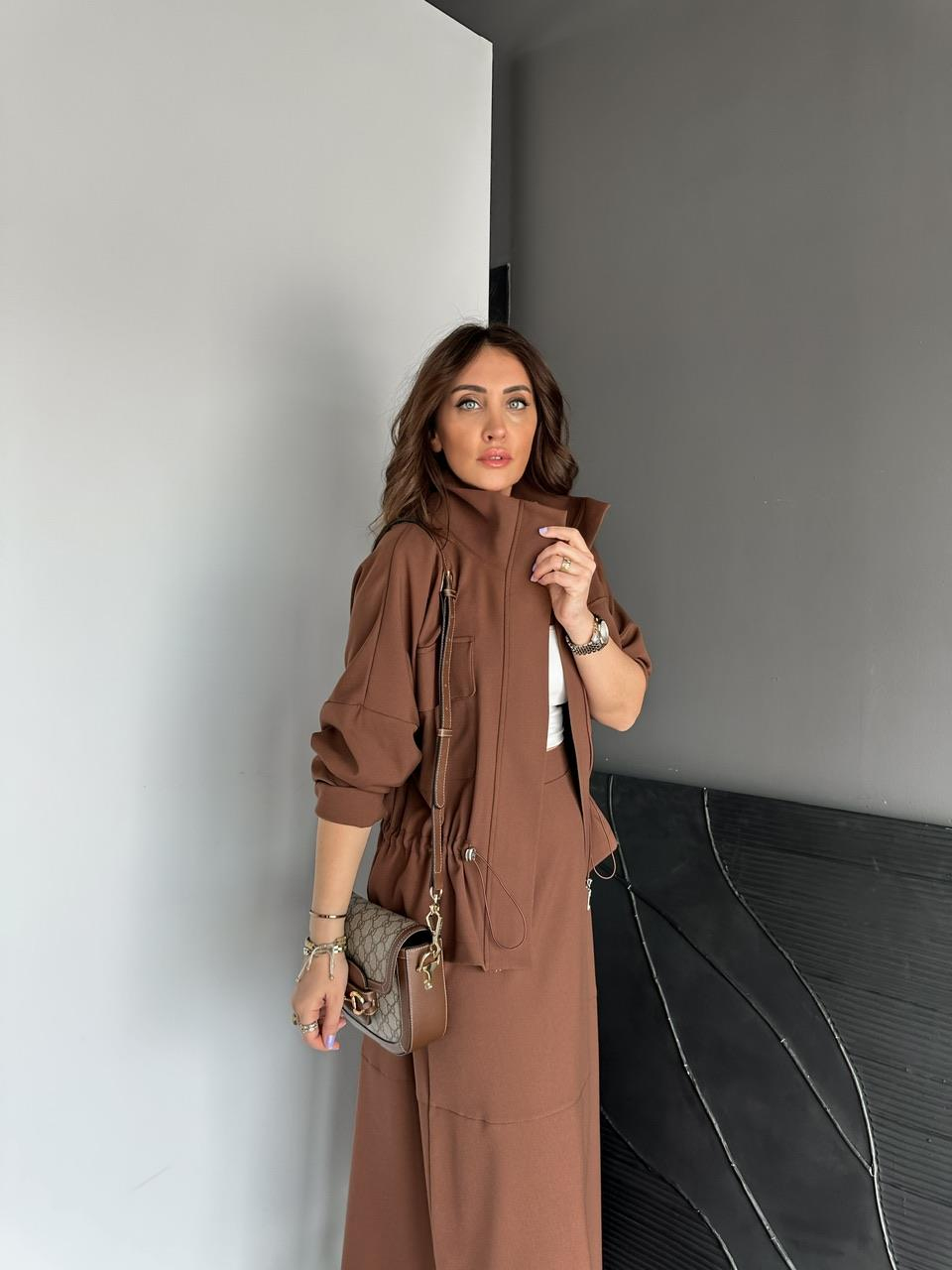 Taba Büzülebilir Ceket Etek Takım