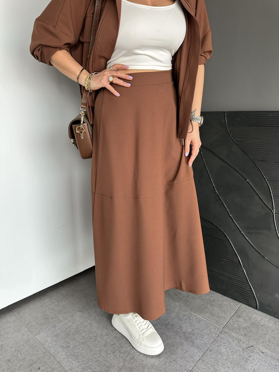 Taba Büzülebilir Ceket Etek Takım