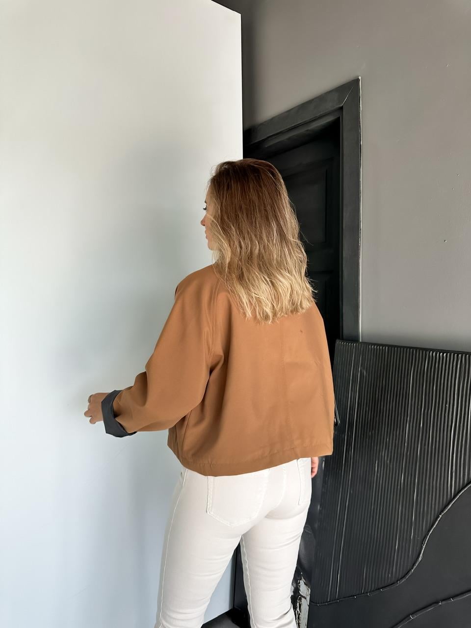 Taba Kadife Yakalı Trençkot