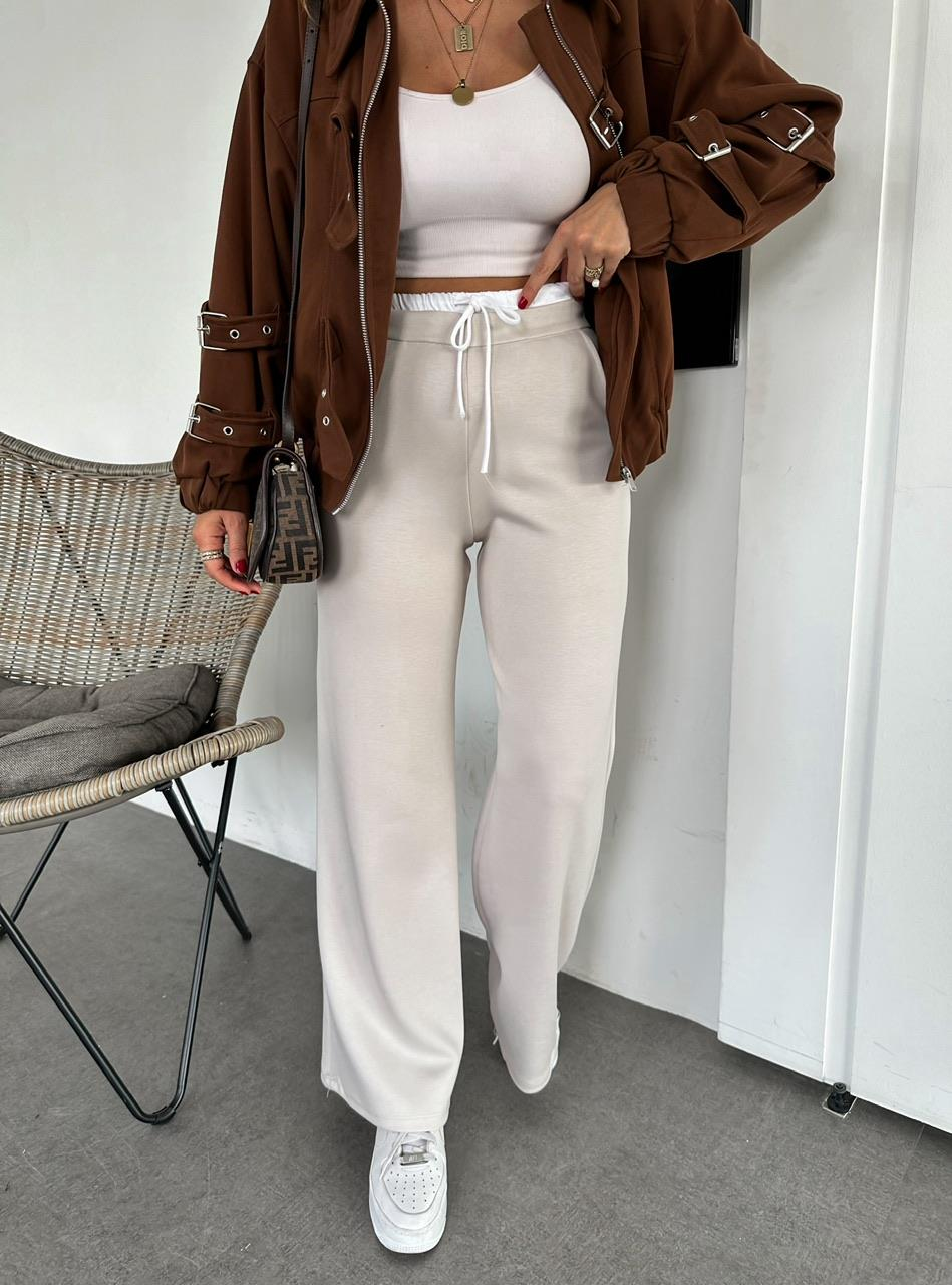 Taş Bel Detaylı Modal Pantolon