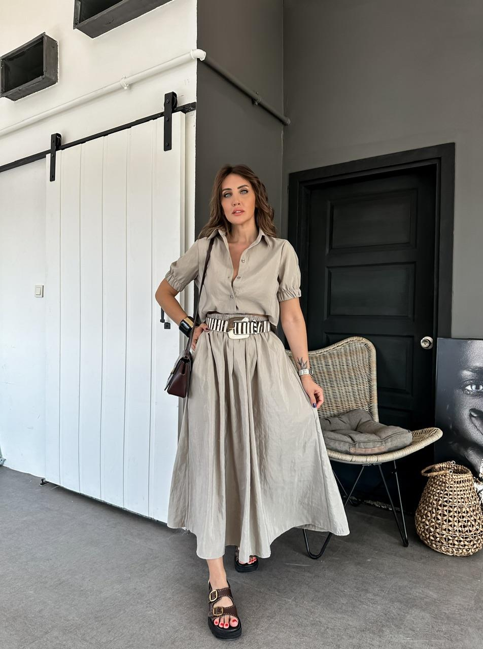 Taş Beli Lastikli Etekli Takım