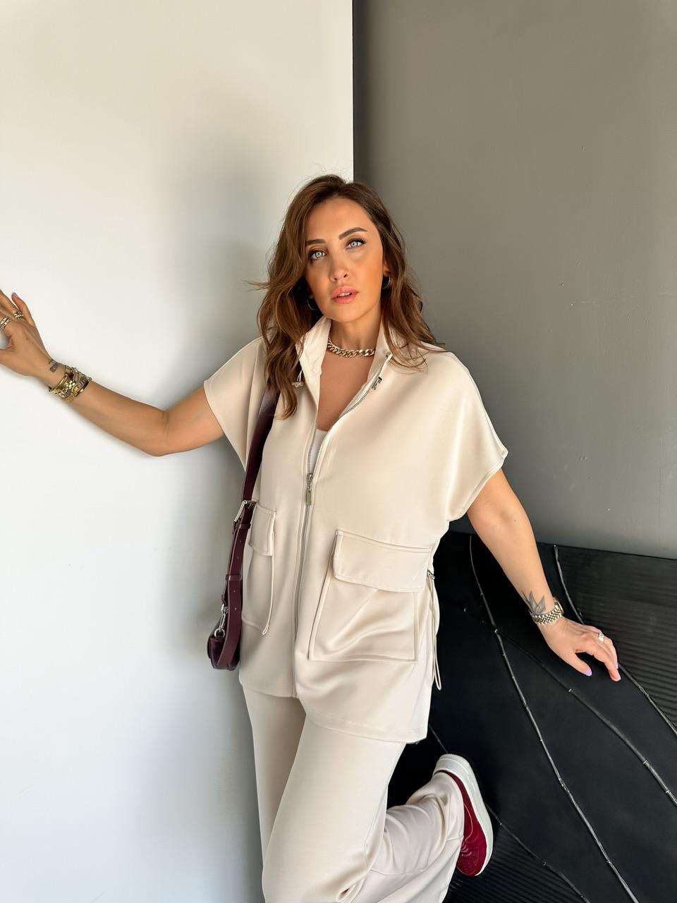 Taş Beli Lastikli Yelekli Modal Takım