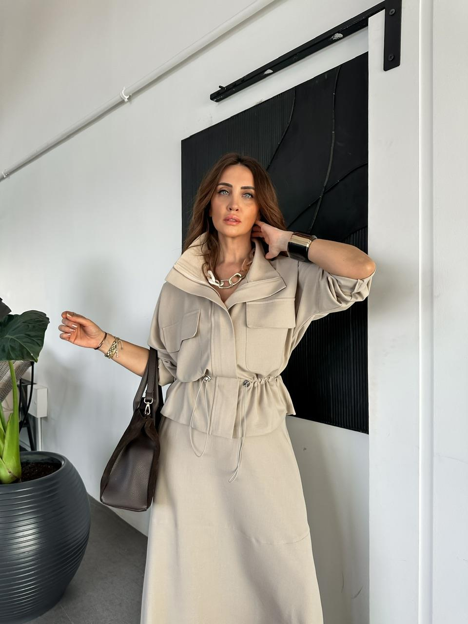 Taş Büzülebilir Ceket Etek Spor Takım