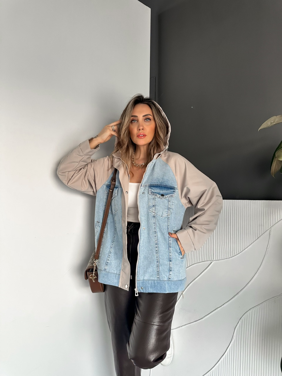 Taş Büzülebilir Oversize Ceket
