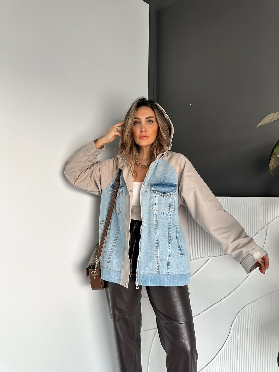 Taş Büzülebilir Oversize Ceket
