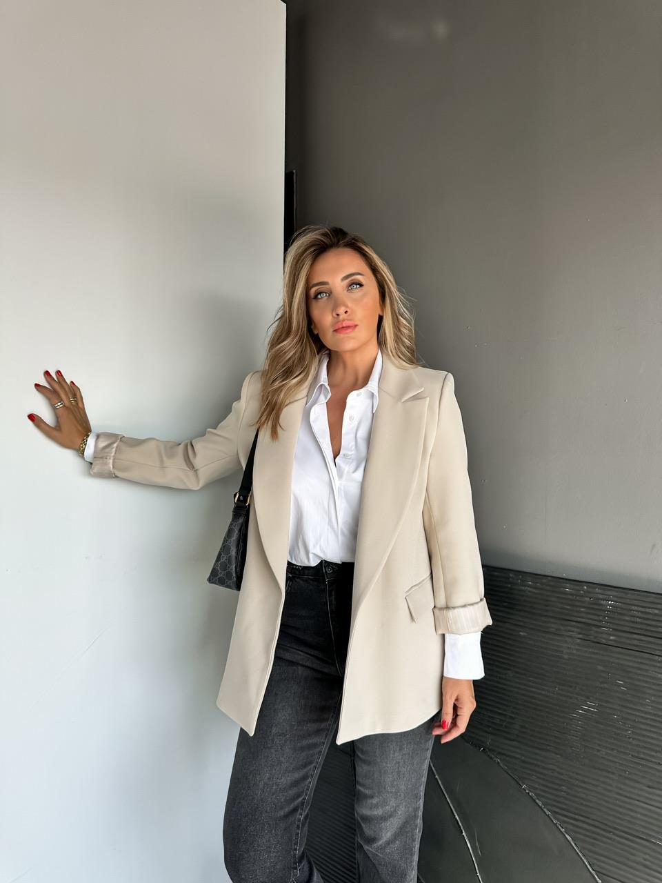 Taş Çizgili Astarlı Premium Ceket