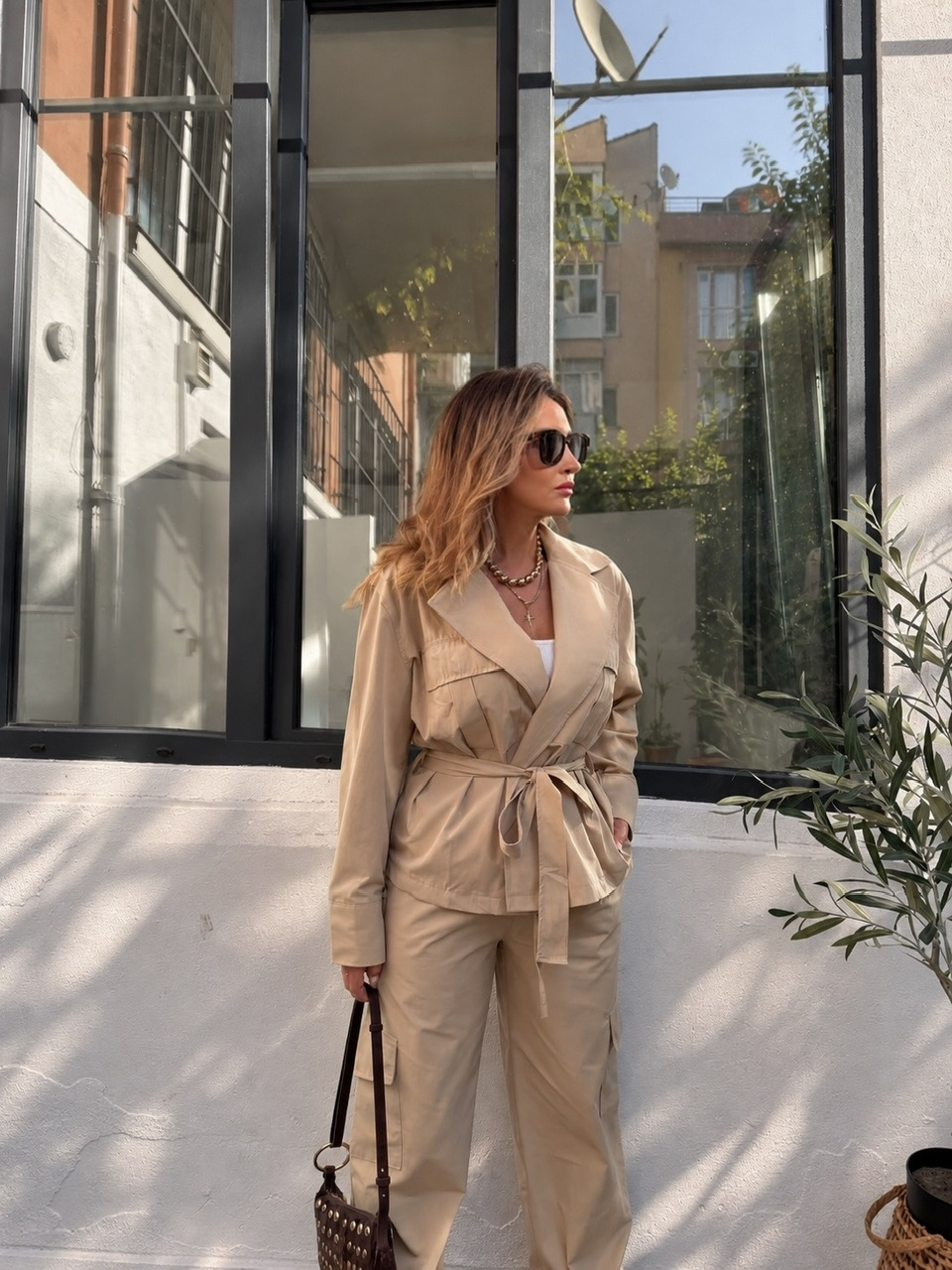 Taş Kargo Pantolonlu Safari Takım