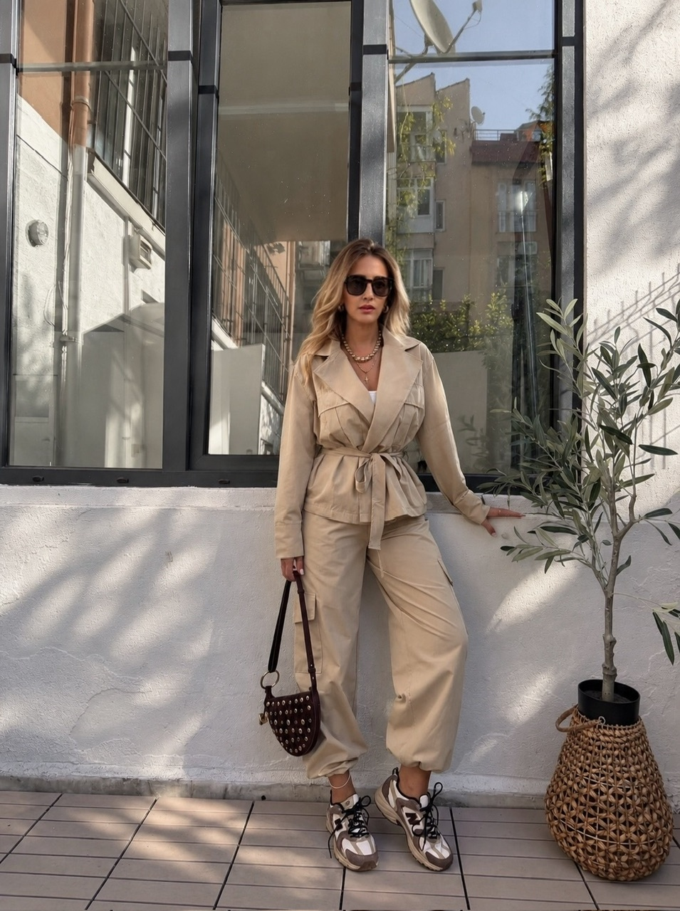 Taş Kargo Pantolonlu Safari Takım