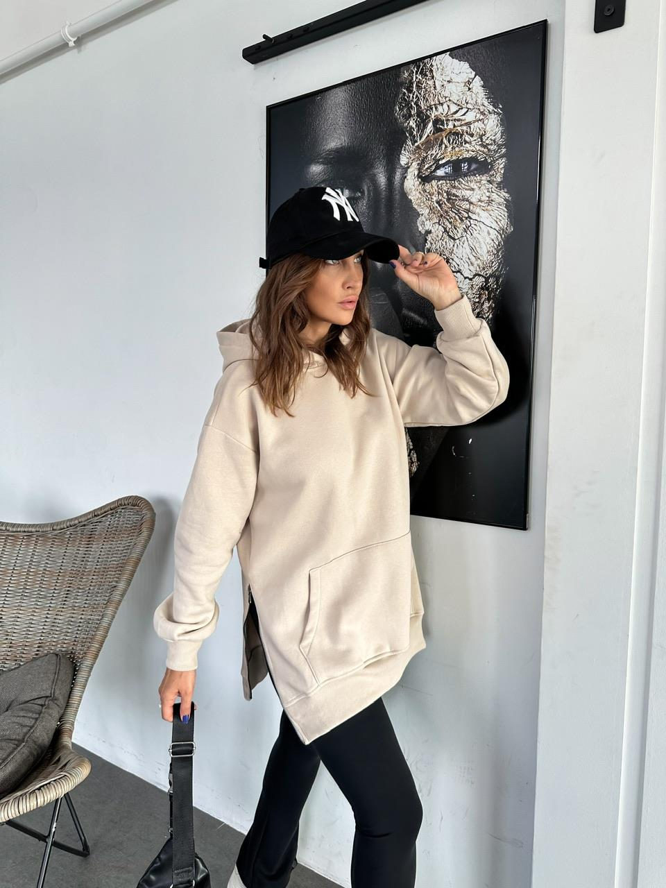 Taş Kenarları Fermuarlı Sweatshirt