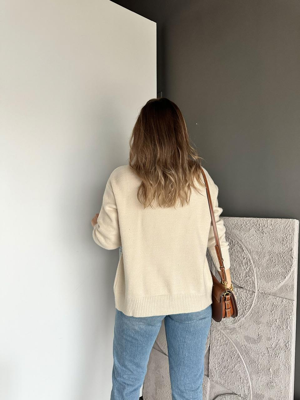 Taş Kot Parçalı Premium Hırka