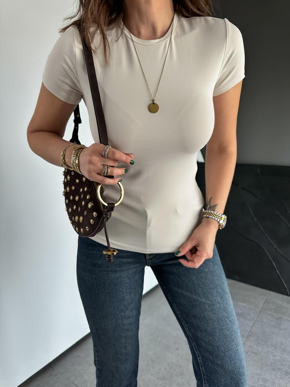Taş Likralı Cotton Orijinal Tshirt