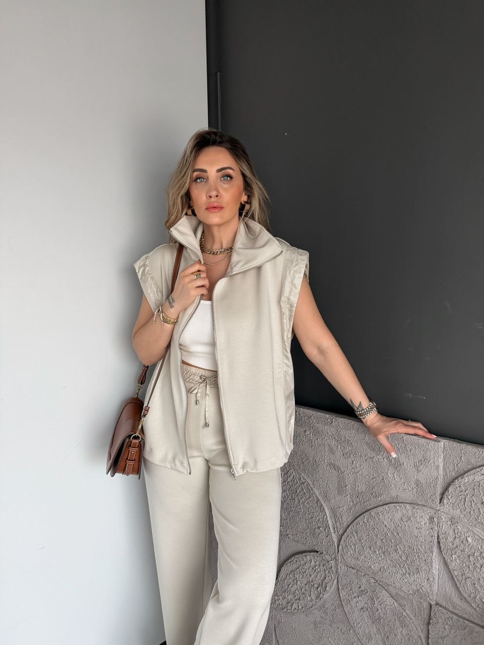 Taş Paraşüt Mix Yelekli Modal Takım