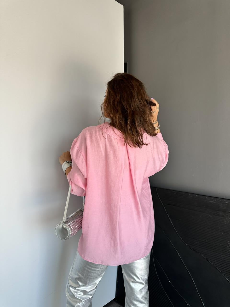 Toz Pembe Tek Cepli Salaş Soft Gömlek