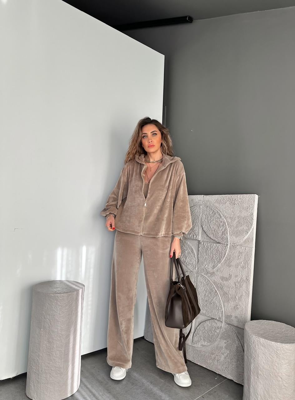 Vizon 3'Lü Kadife Takım