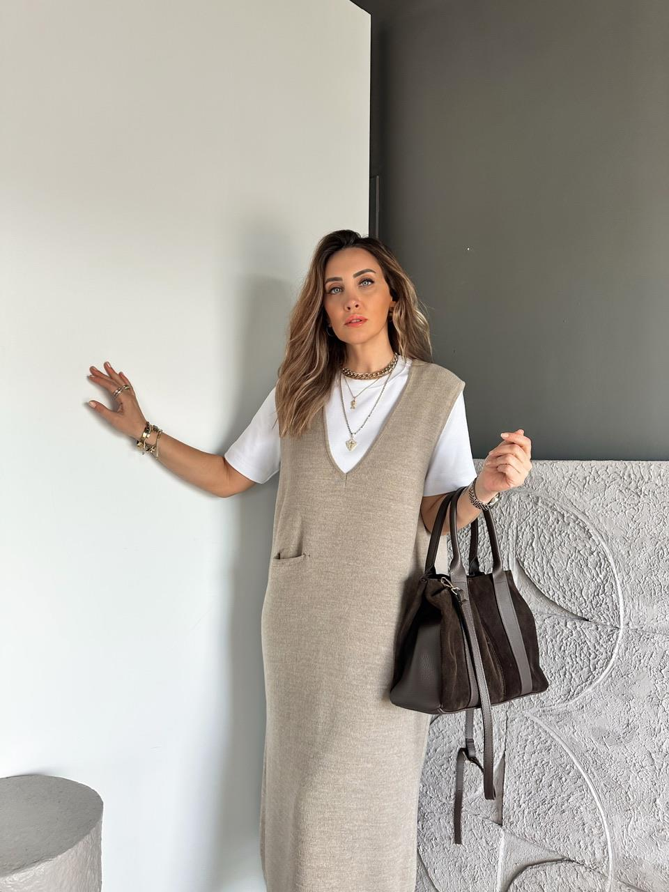 Vizon Cepli Marka Model Triko Elbise