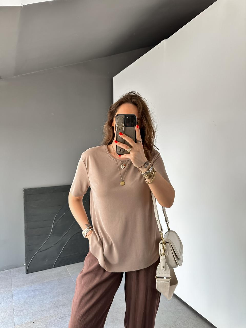 Vizon Lazer Kesim Modal Tshirt