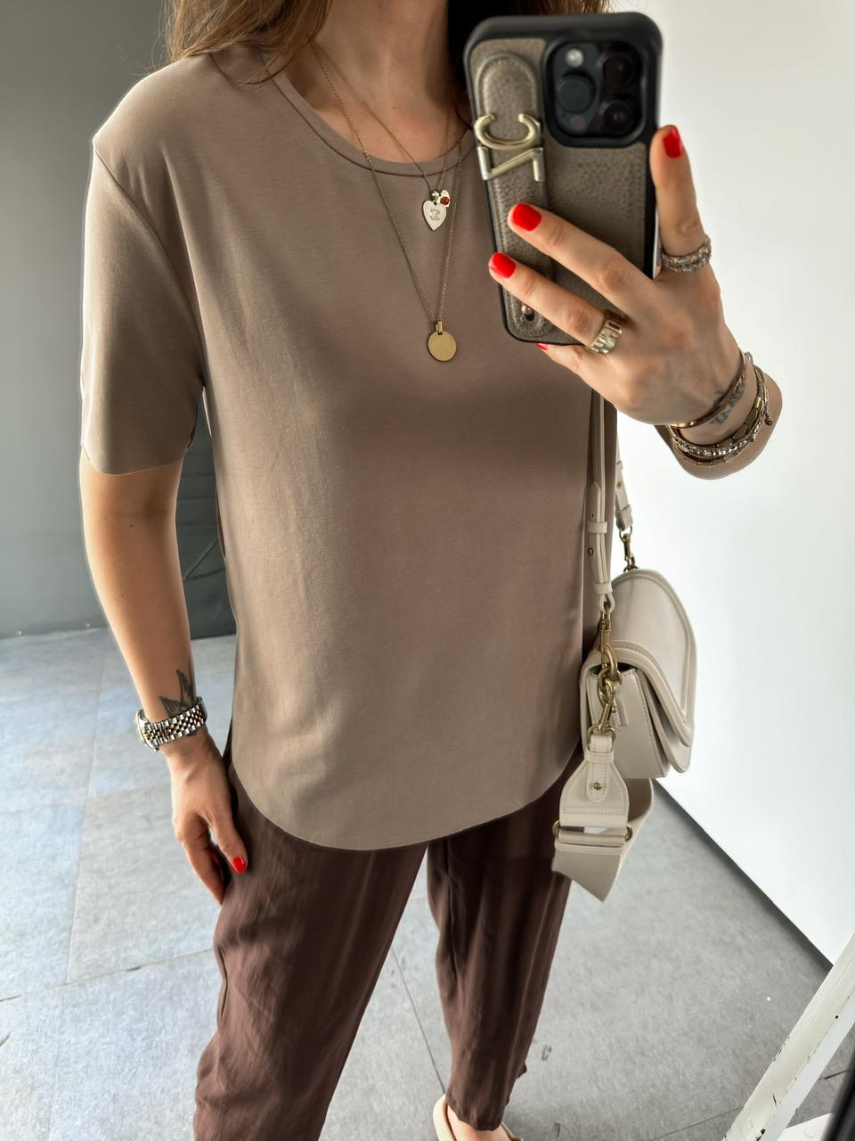 Vizon Lazer Kesim Modal Tshirt