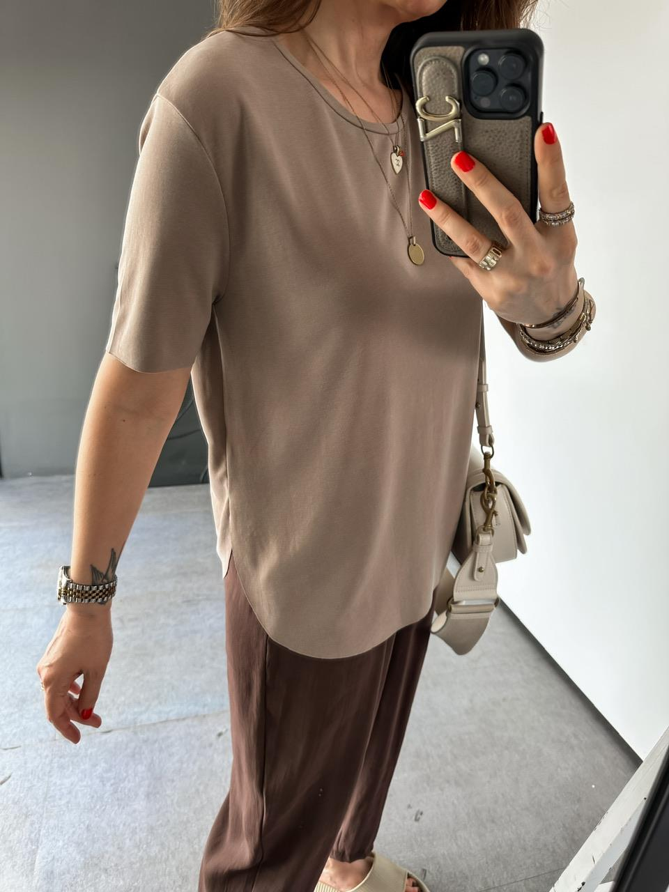 Vizon Lazer Kesim Modal Tshirt