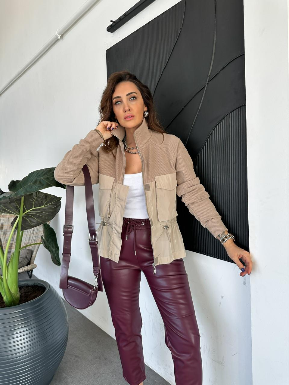 Vizon Paraşüt Detaylı Fermuarlı Sweatshirt