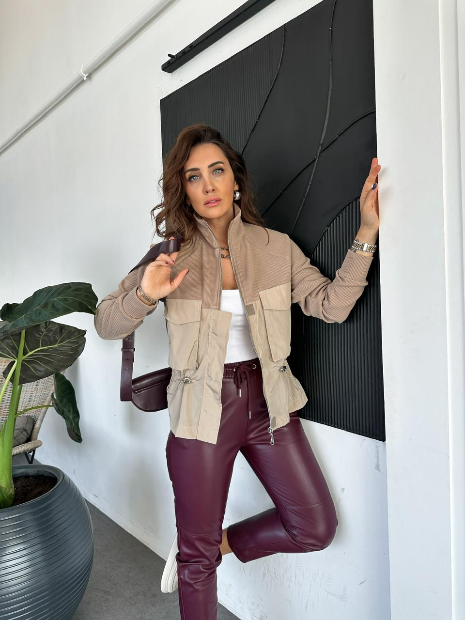 Vizon Paraşüt Detaylı Fermuarlı Sweatshirt