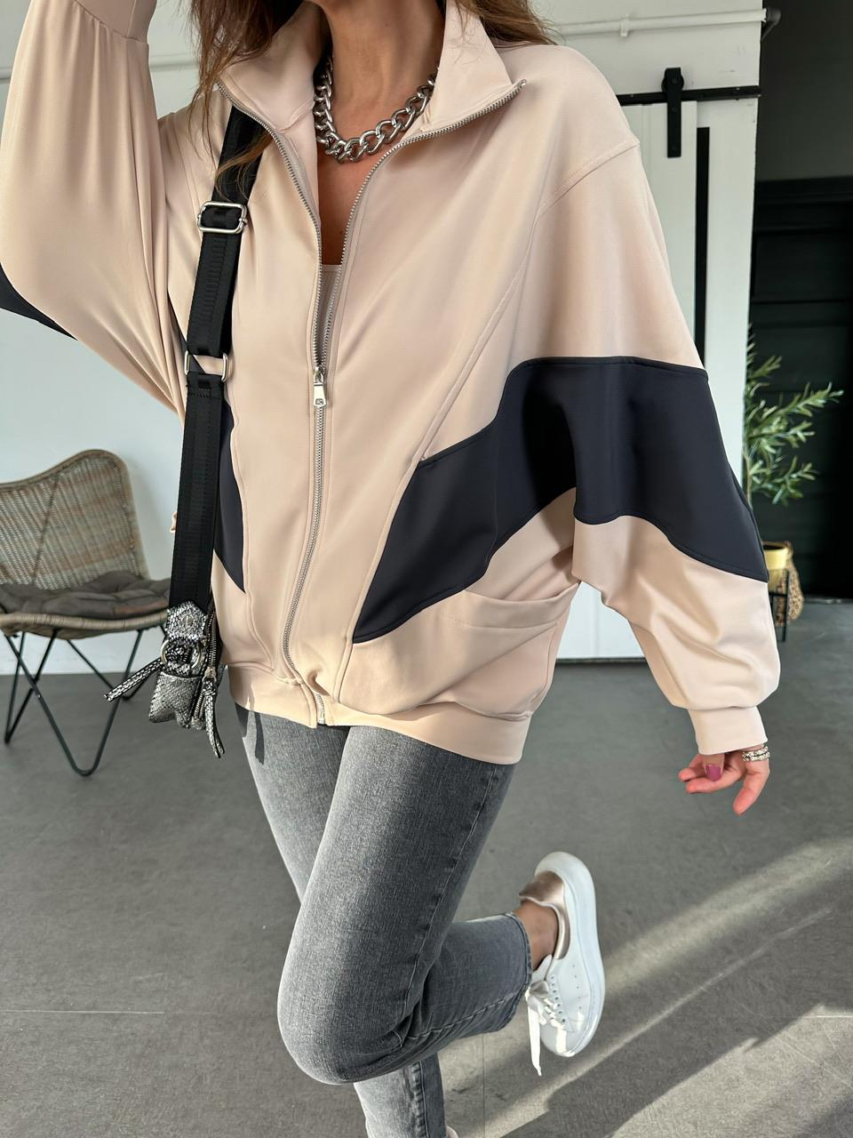 Yarasa Kol Parçalı Sweatshirt