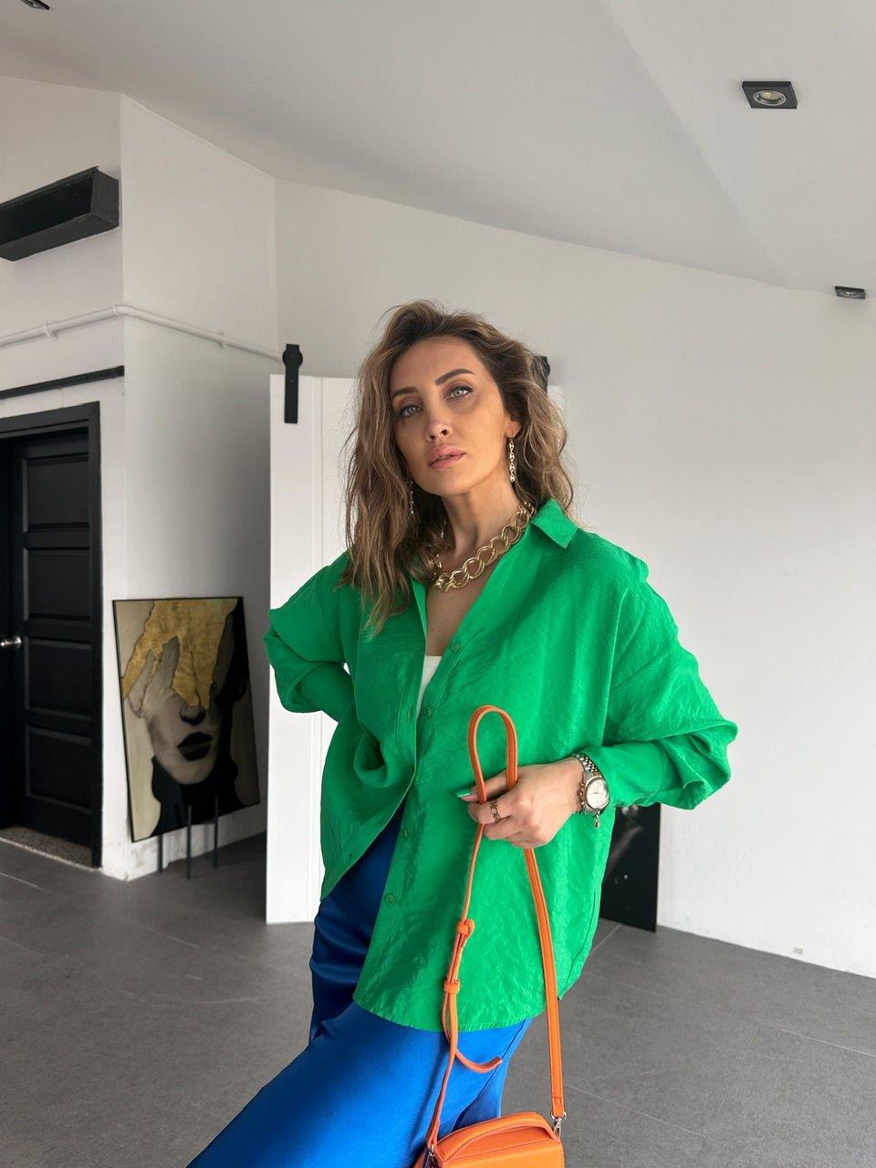 Yeşil Cotton Kumaş  Gömlek