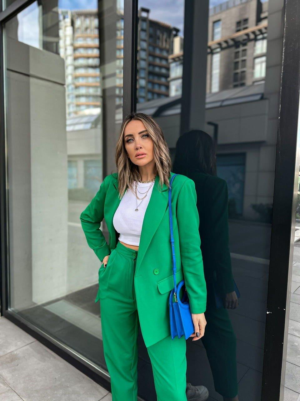 Yeşil Kruvaze Blazer Ceket