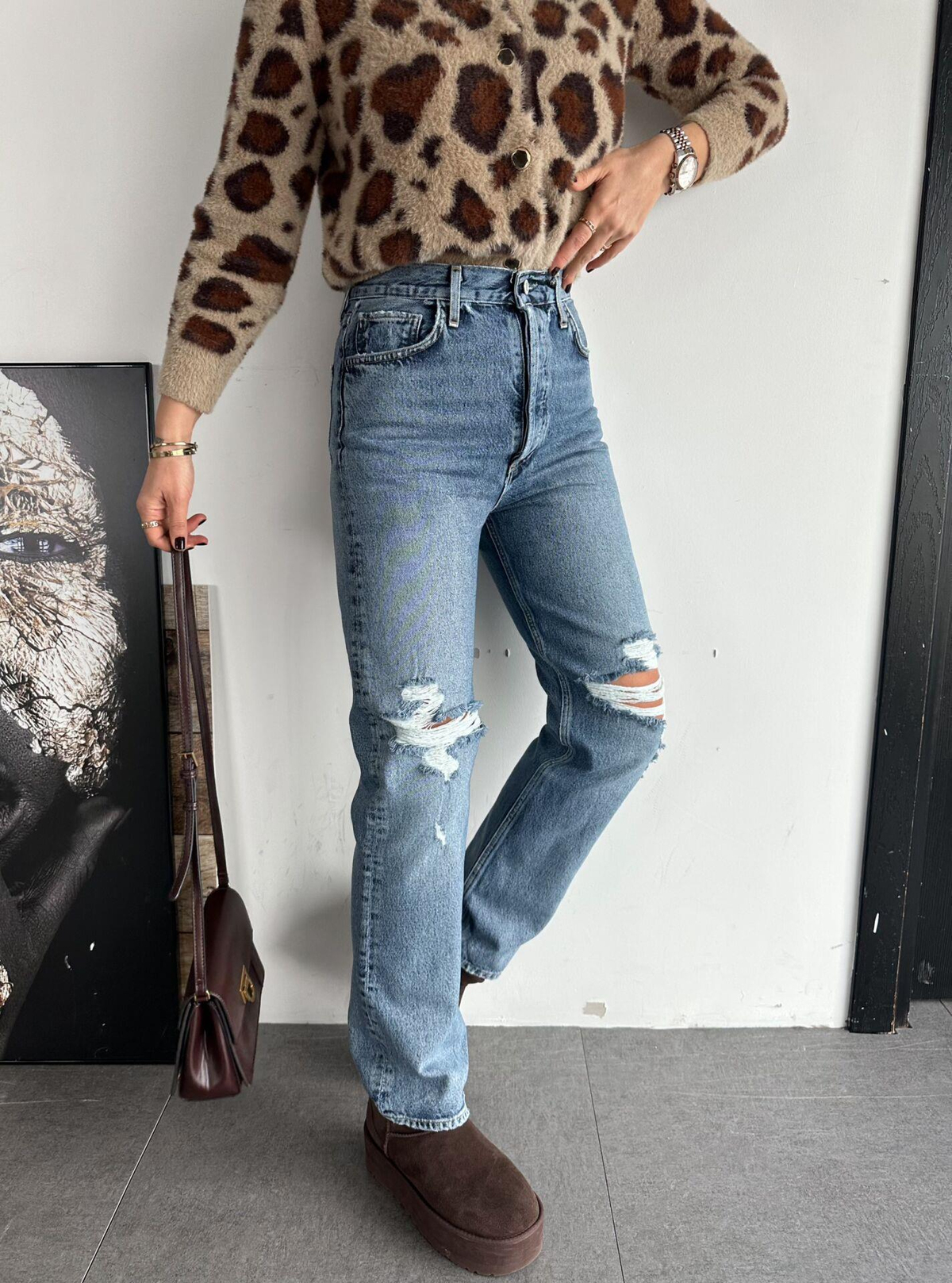 Yırtık Detaylı Premium Jean
