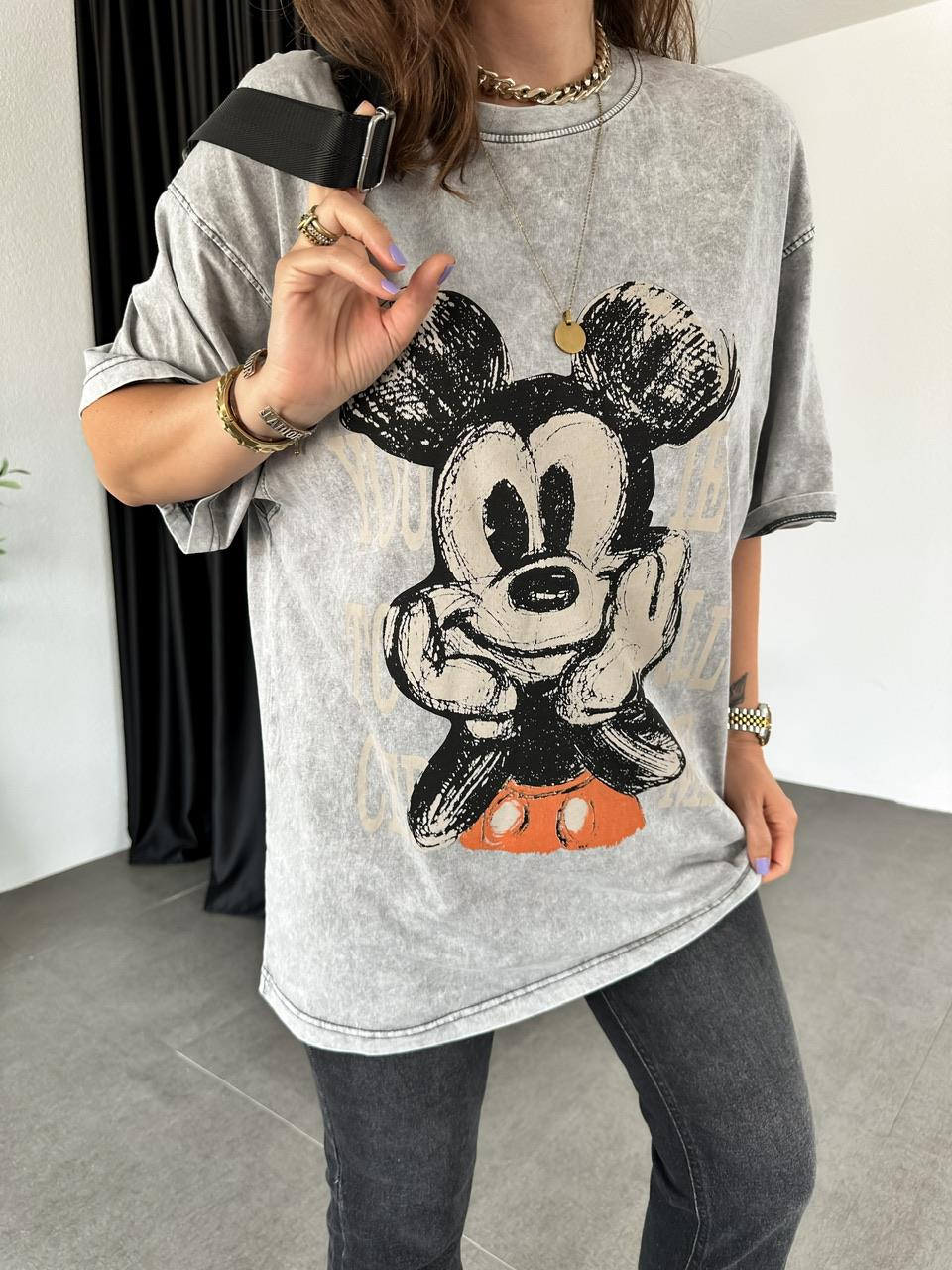 You Miki Yıkamalı Tshirt
