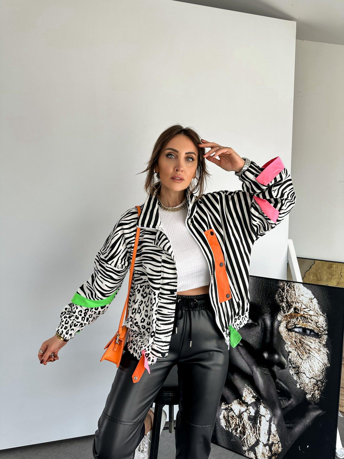 Zebra Çok Renkli Tasarım Ceket