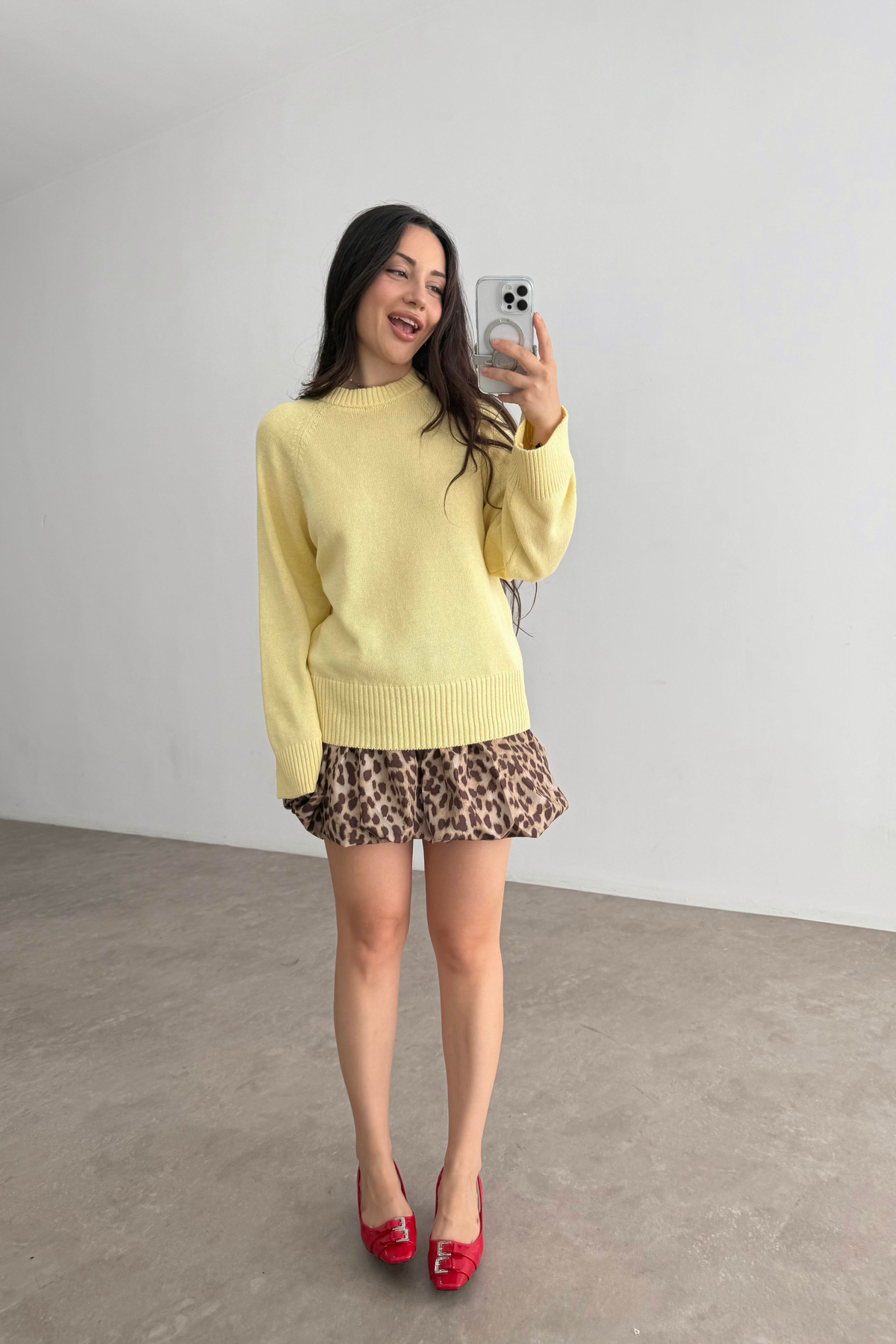 Asos Orj. Butter Yellow Geniş Ribanalı Kazak