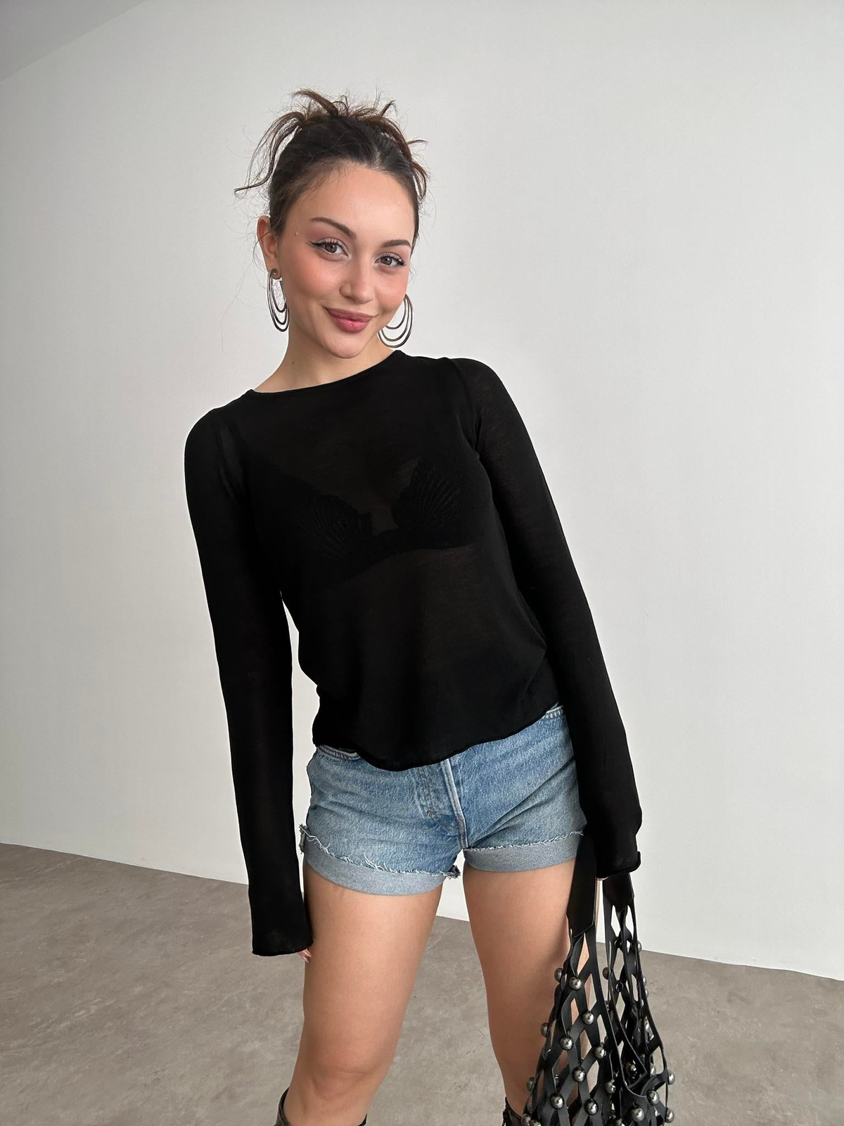 Basic Dik Yaka %100 Pamuk Bluz