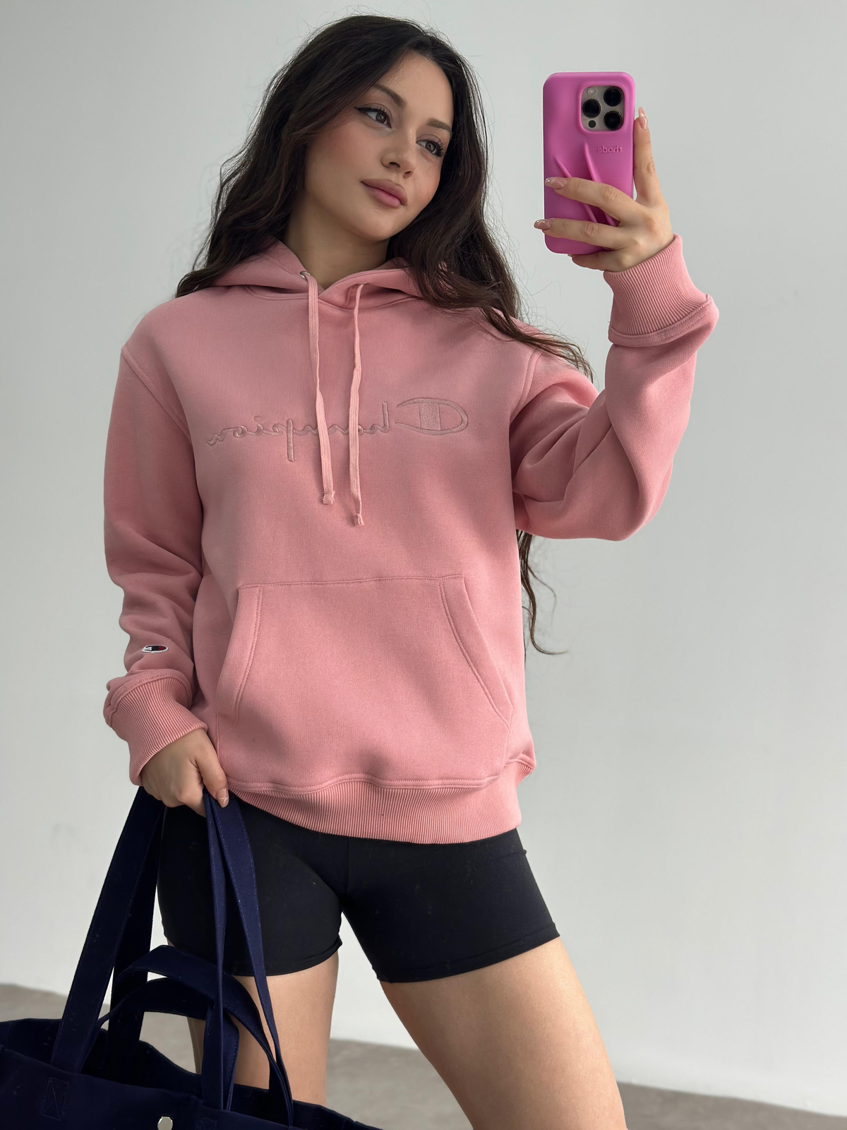 Chmp Kapşonlu Şardonlu Sweatshirt Rose