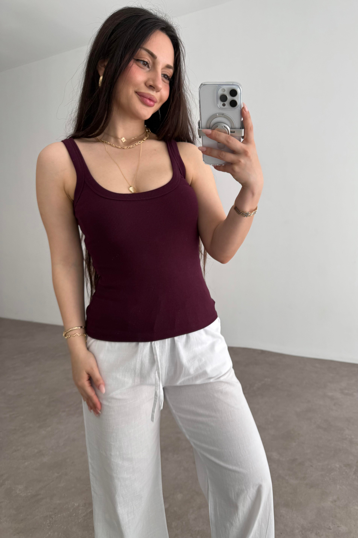 Kalın Biyeli Atlet Mürdüm 