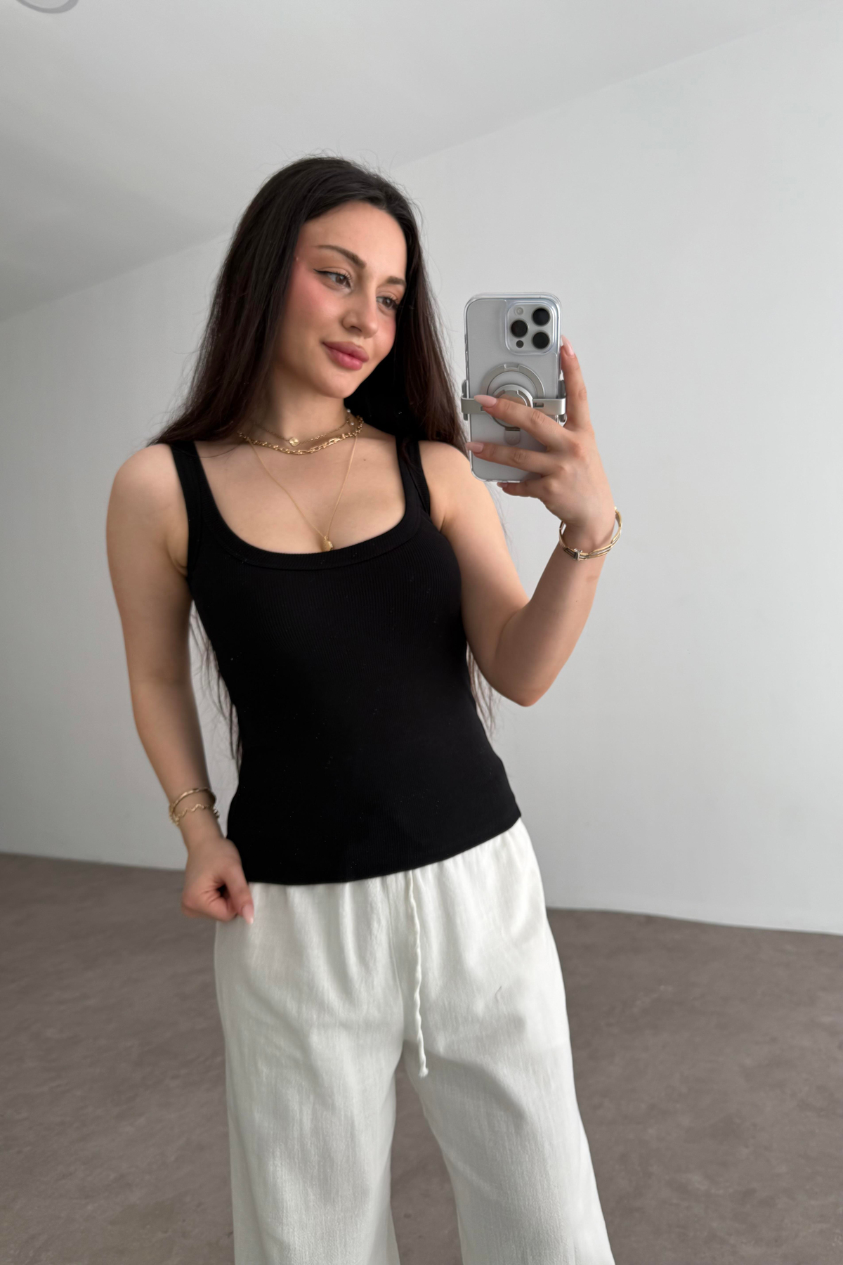 Kalın Biyeli Atlet Siyah